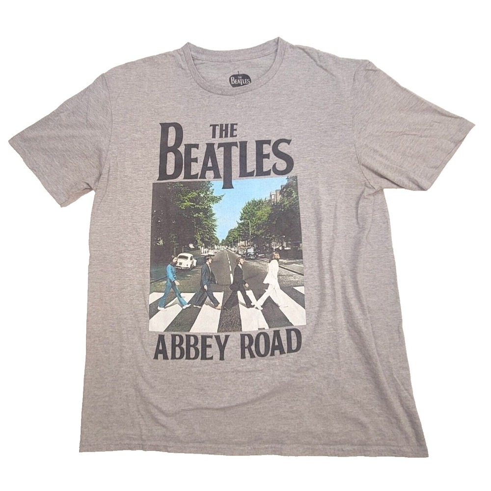 The‎ Beatles Abbey Road Album Cover T-Shirt XL Gray 100% Cotton Band Merch
